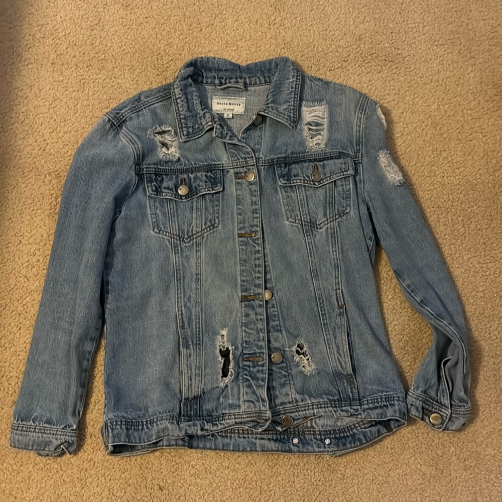 Haute Monde Distressed Jean Jacket
